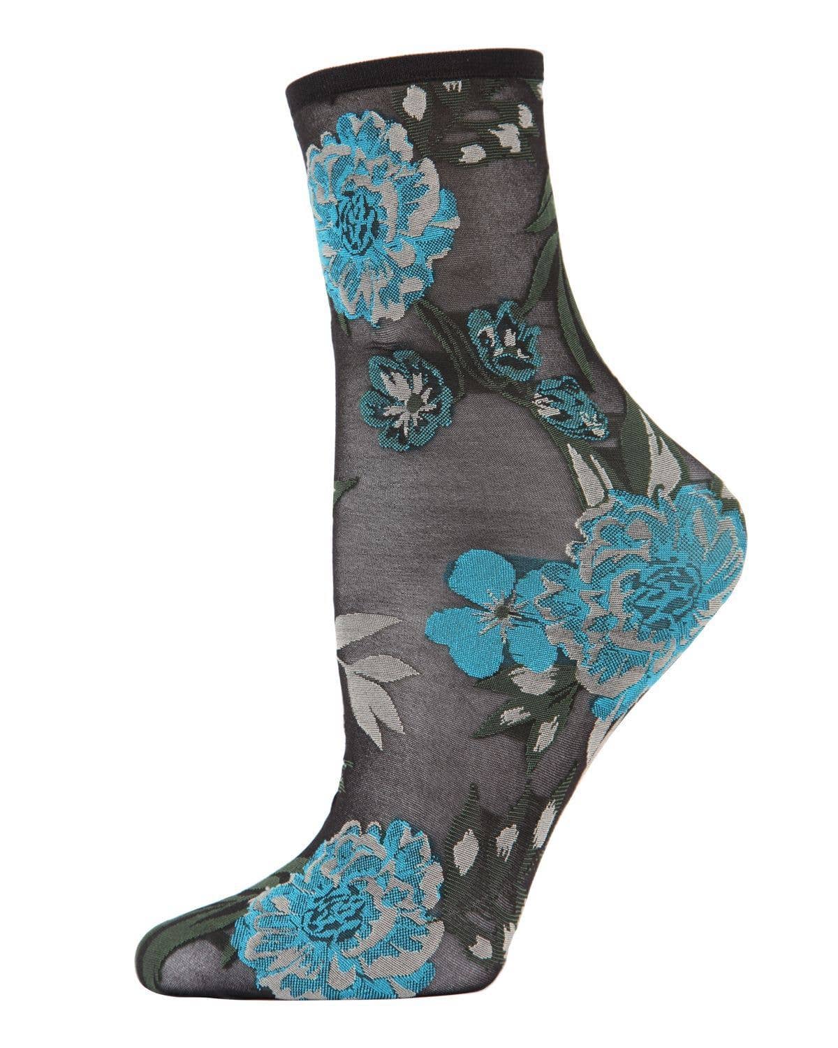 MeMoi/Botanic Bunches Sheer See-Through Anklet Socks
