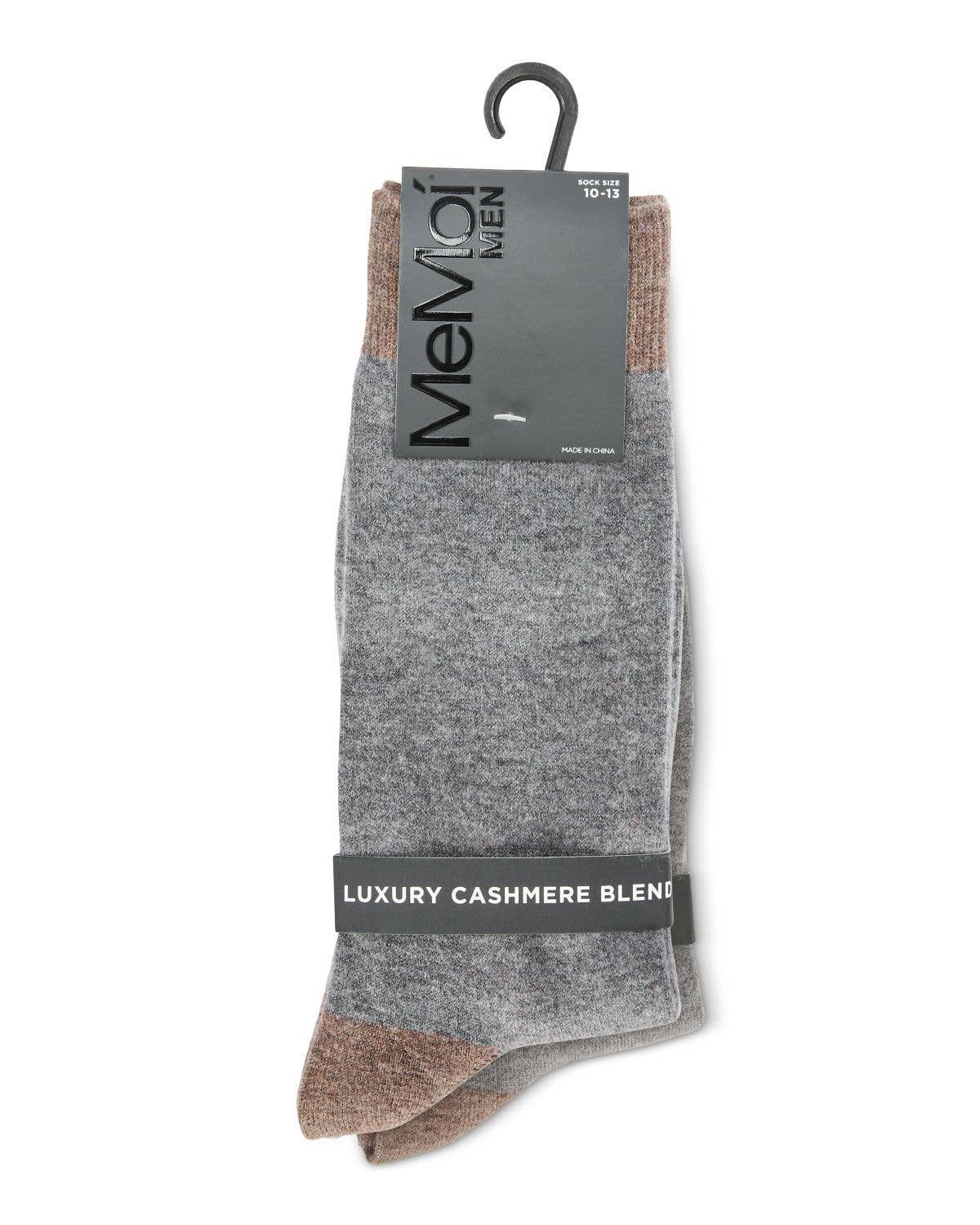Memoi/Men's Fancy Heels Luxuriously Soft Cashmere Blend Crew Sock