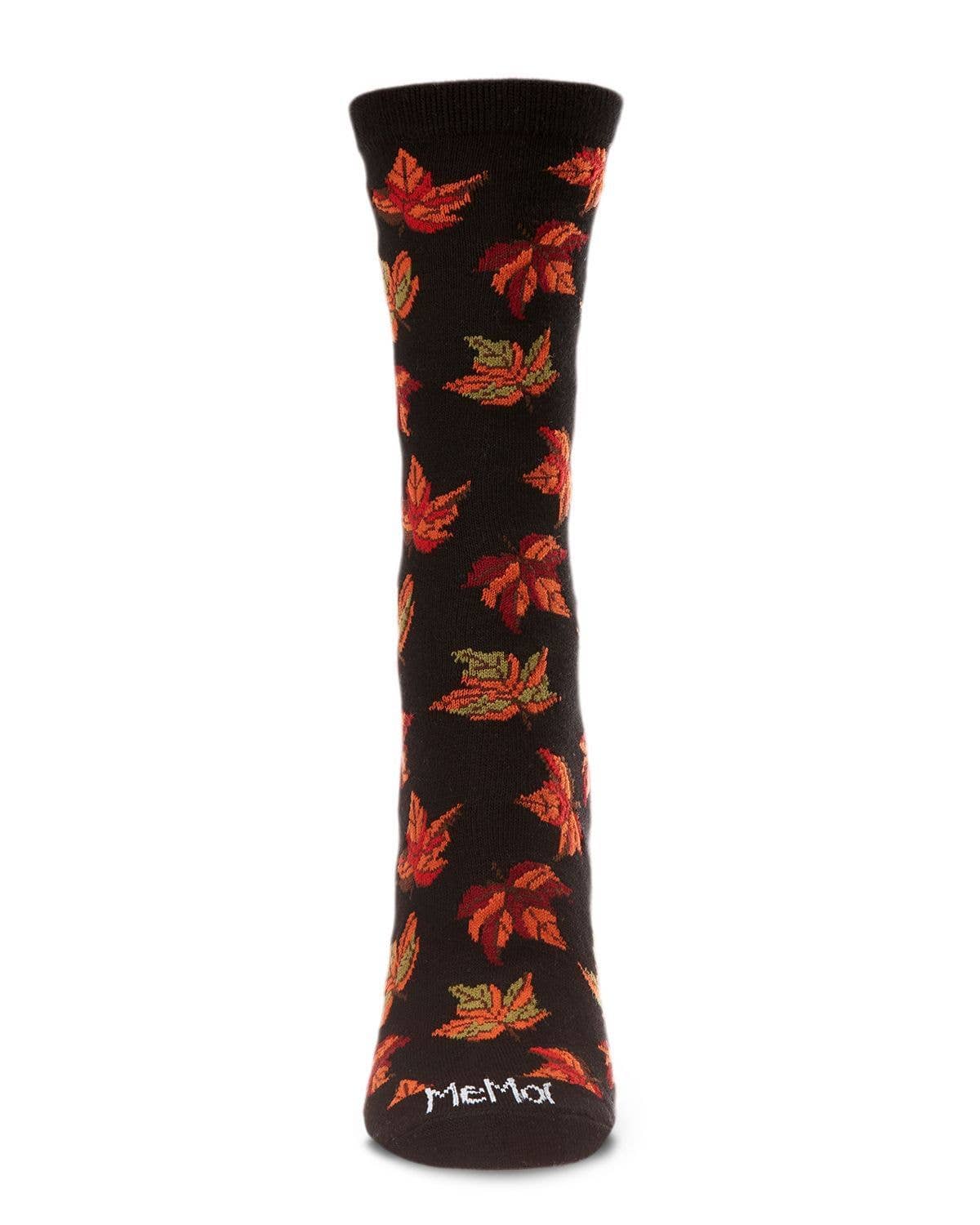 MeMoi/Autumn Leaves Bamboo Crew Socks