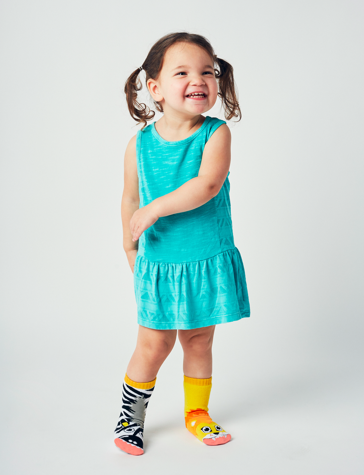 Pals/Lion & Zebra Mismatched Animals Non-Slip Socks for Kids
