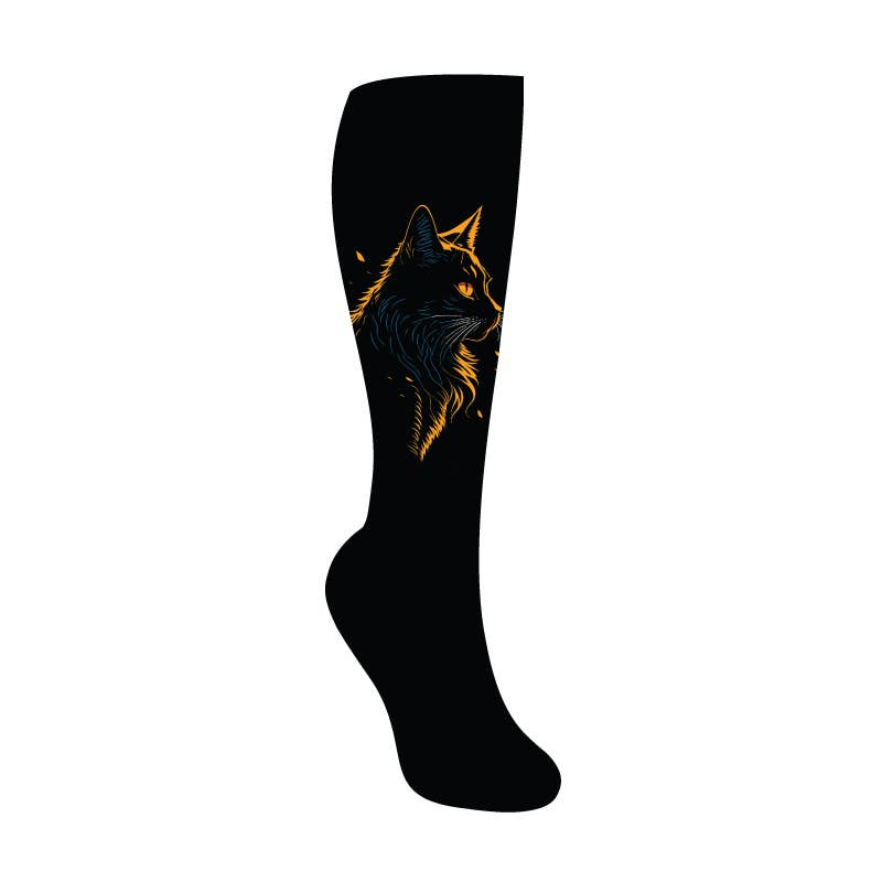 Sock it to Me/Stretch-It Knee High Sock: Night Cat