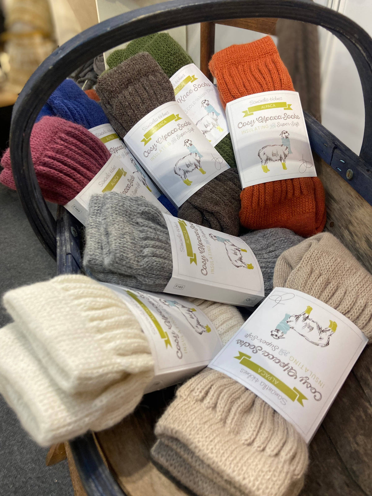 Cosy Alpaca Rib Knit Socks