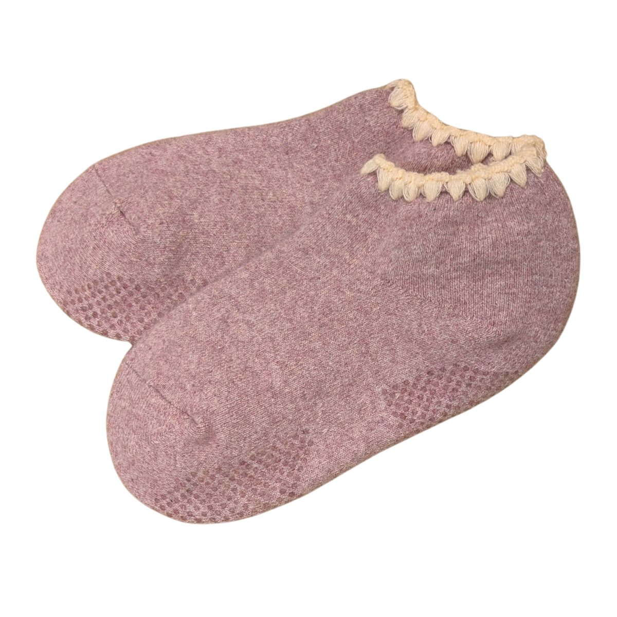 Handcrafted Angora Slipper Socks | Grips | M