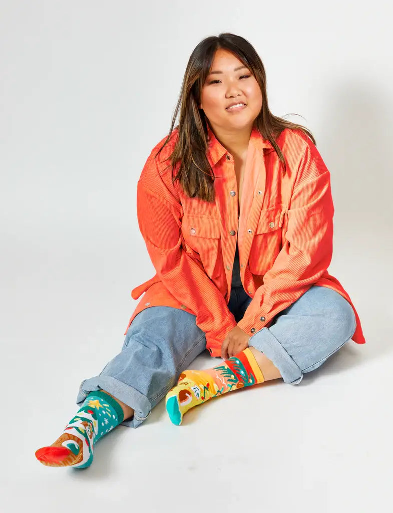 Pals/Christmas Trees Piney & Coco - Mismatched Socks for Adults