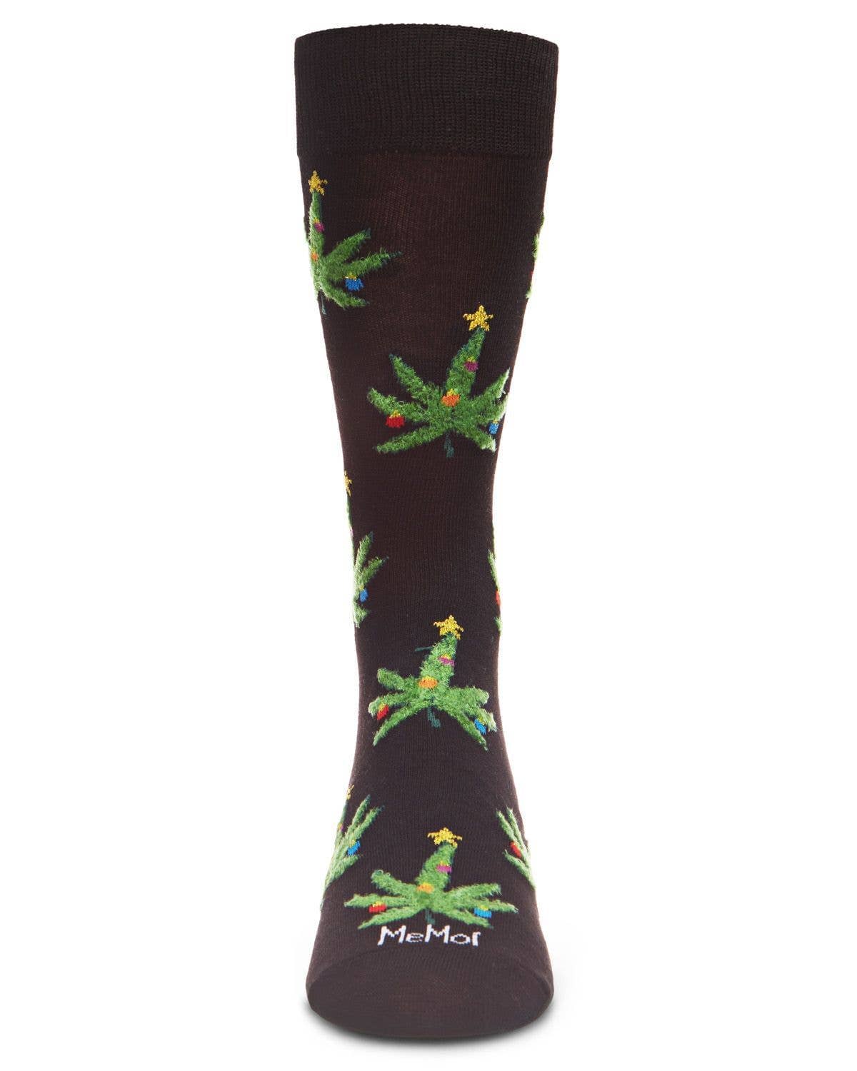 Memoi/Pot Leaf Trees Men's Holiday Crew Sock