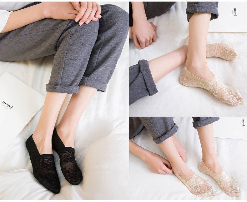 Gohobi/Spring/Summer Women&#39;s Lace Boat Socks