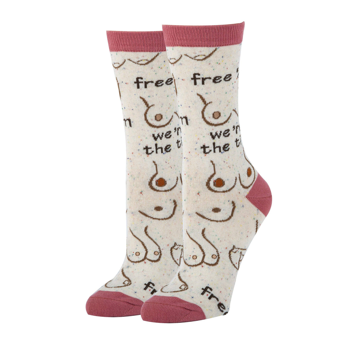 Oooh Yeah!/Free &#39;em | Women&#39;s Funny Saying Cotton Crew Socks