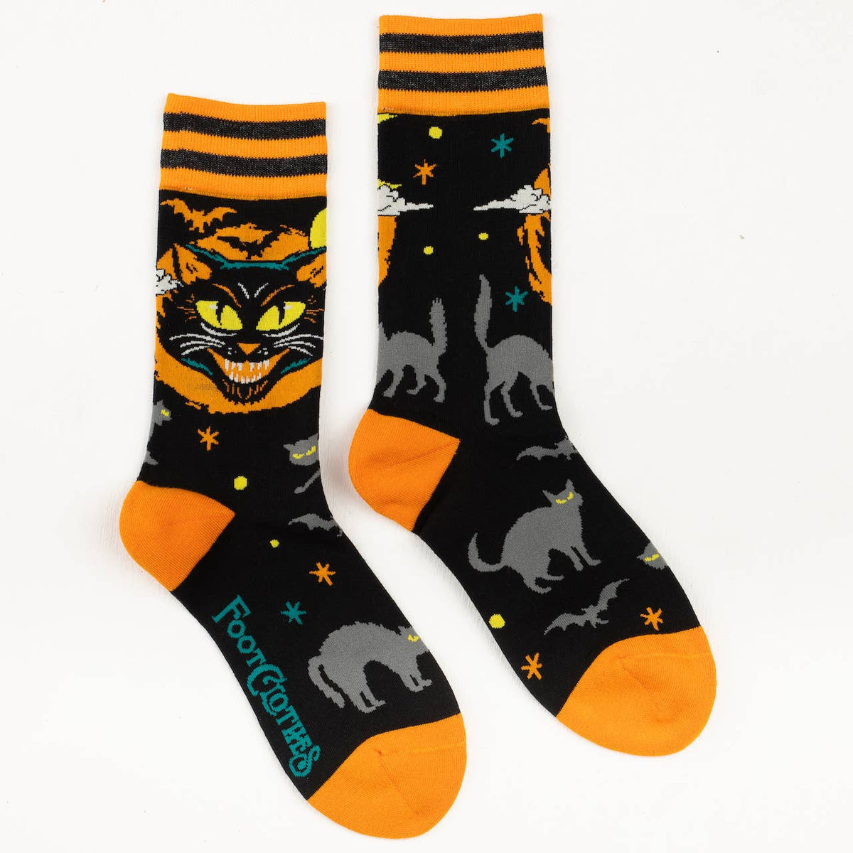 Foot Clothes/Vintage Black Cat Crew Socks