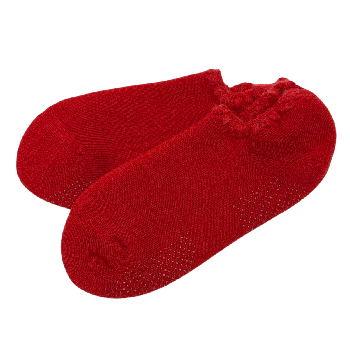 Cherrystone/Handcrafted Wool Slipper Socks with Grips Size Large