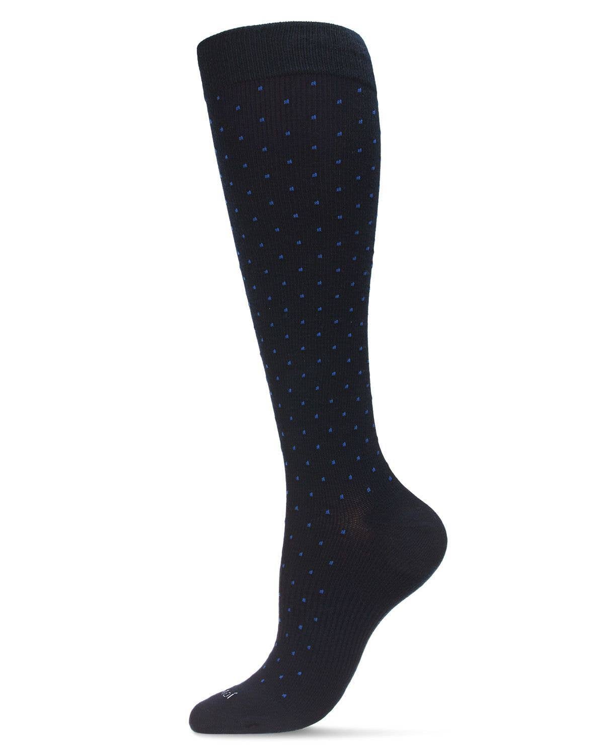 MeMoi/Swiss Dot Cotton Compression Socks