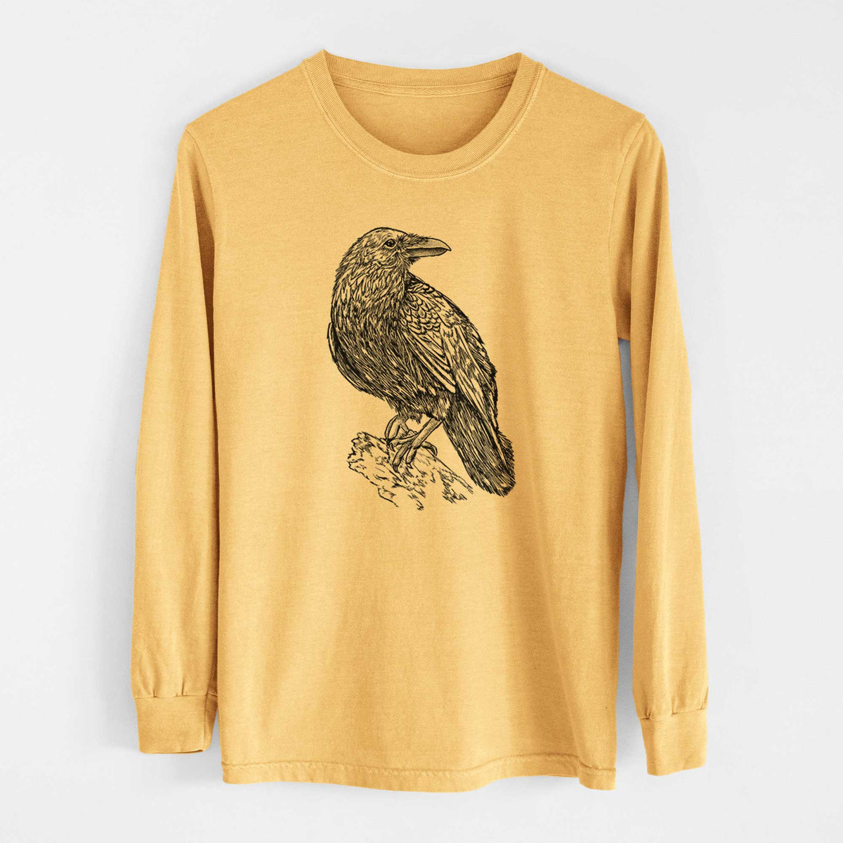 BeCause/Corvus corax - Common Raven - Heavyweight 100% Cotton Long Sleeve