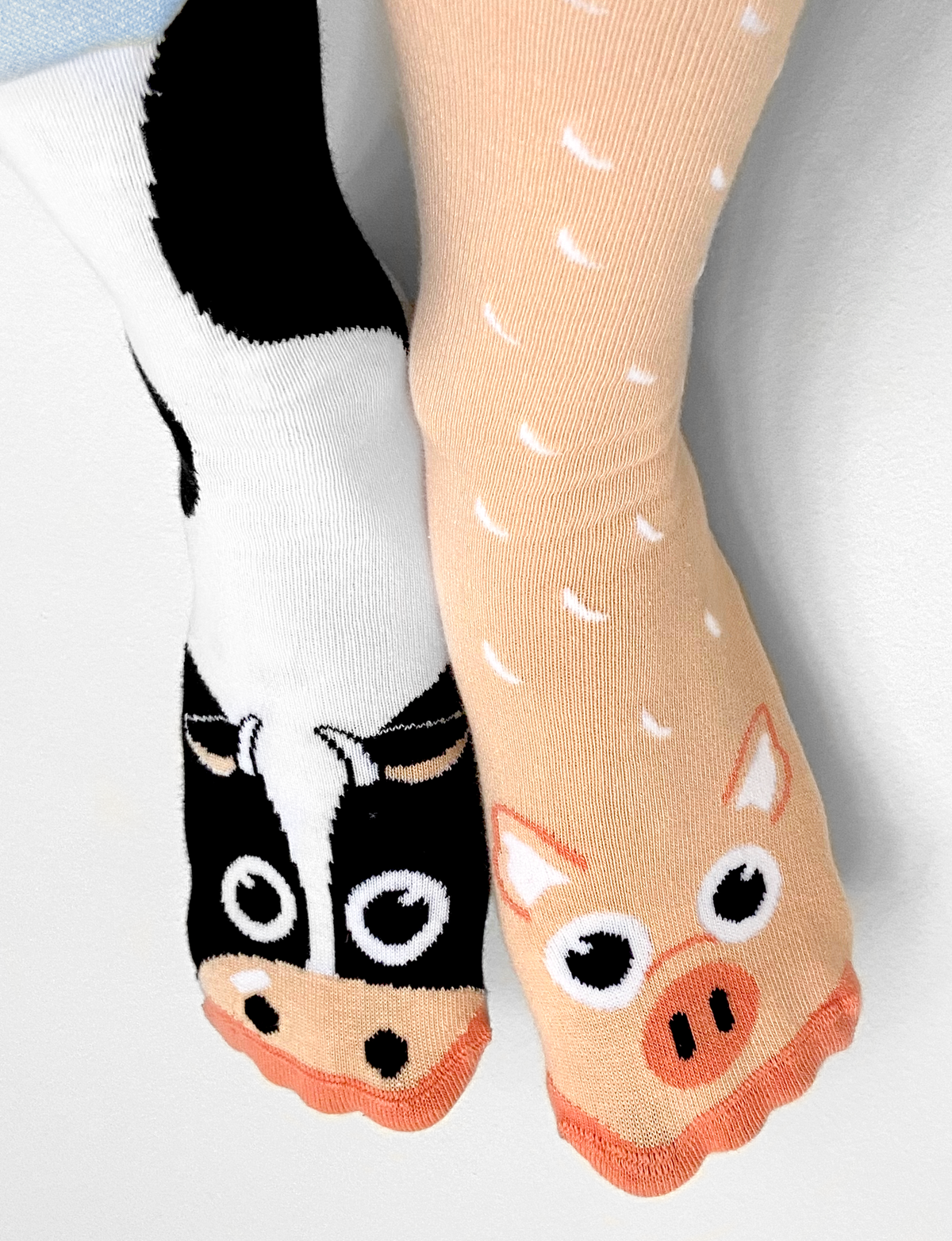Cow and Pig Cute Mismatched Socks for Adults