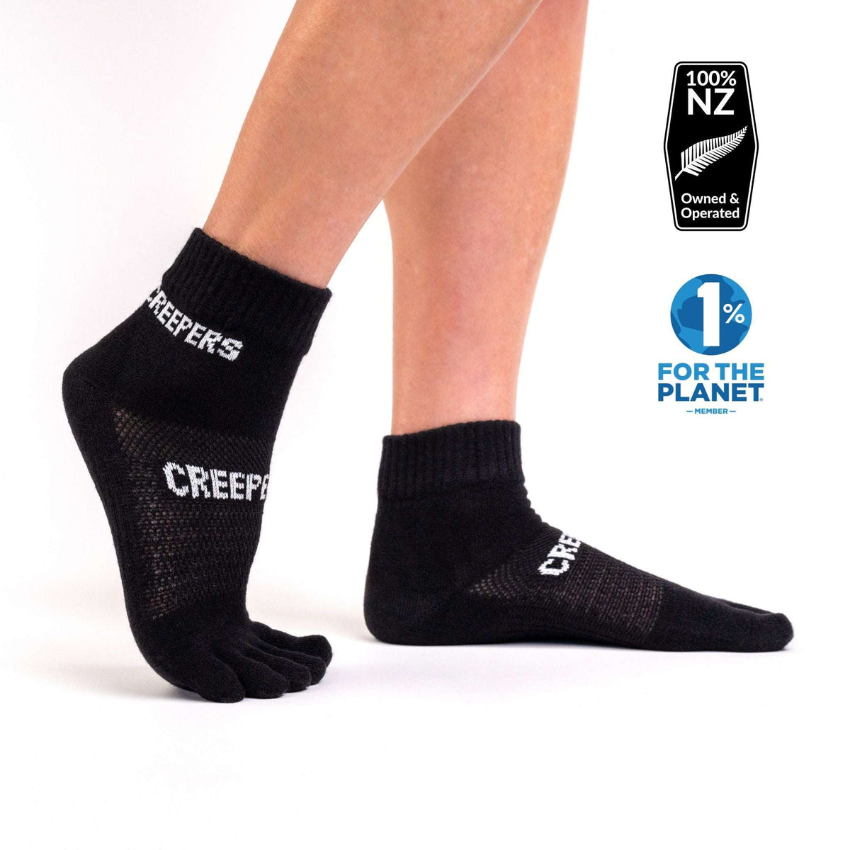 Creepers/Merino Toe Socks, Quarter Crew