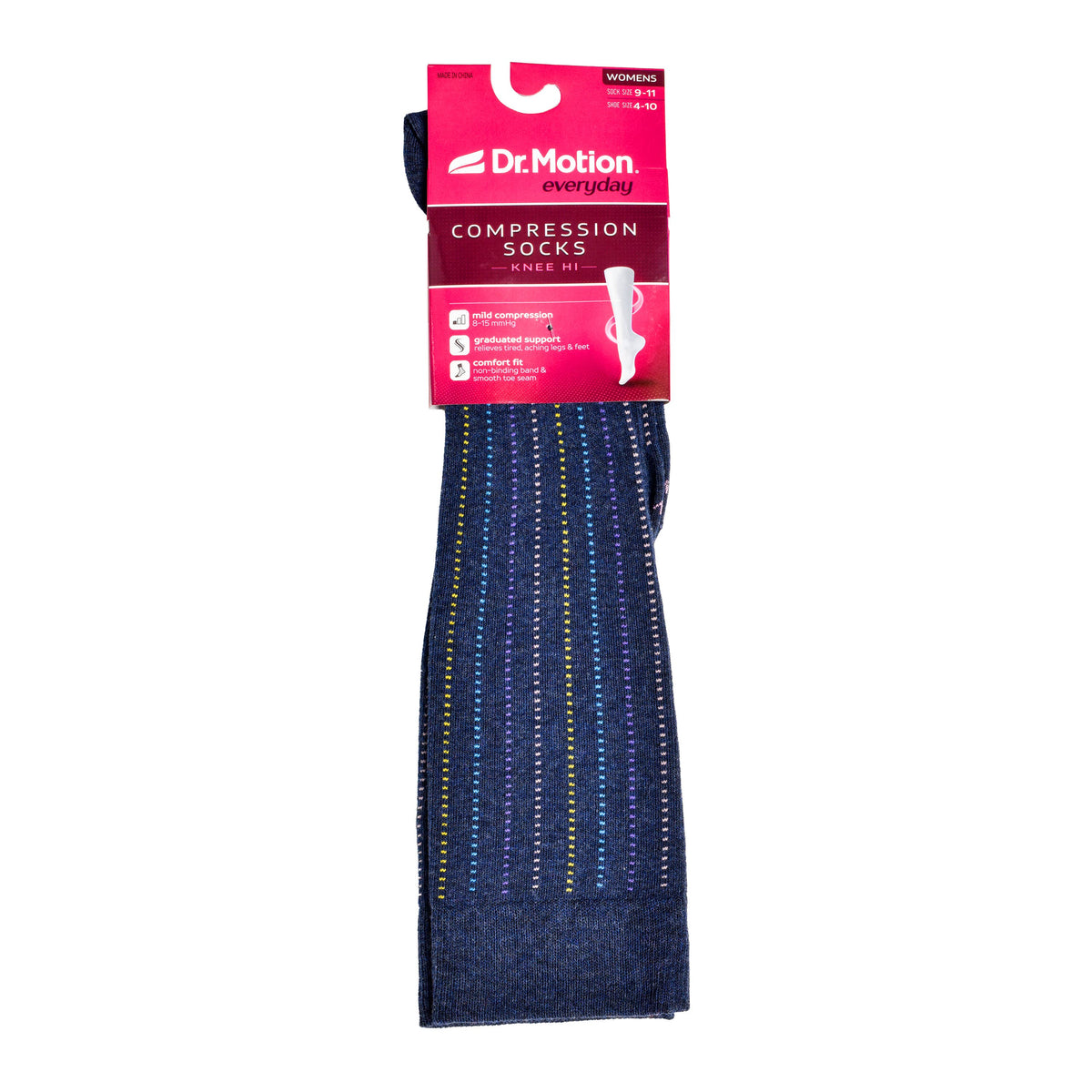 Dr. Motion/Broken Vertical Stripe | Knee-High Compression Socks For Women