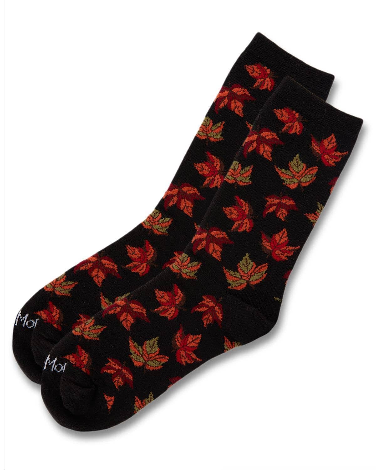 MeMoi/Autumn Leaves Bamboo Crew Socks