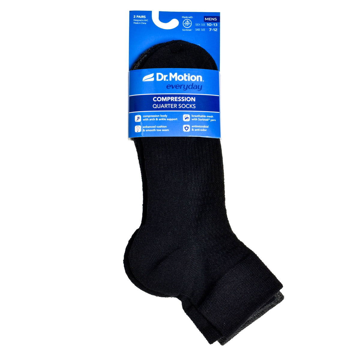 Dr. Motion/Solid | Quarter Compression Socks For Men