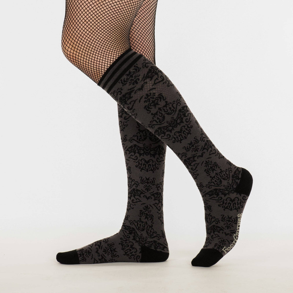 Foot Clothes/Bat Damask Knee High Socks