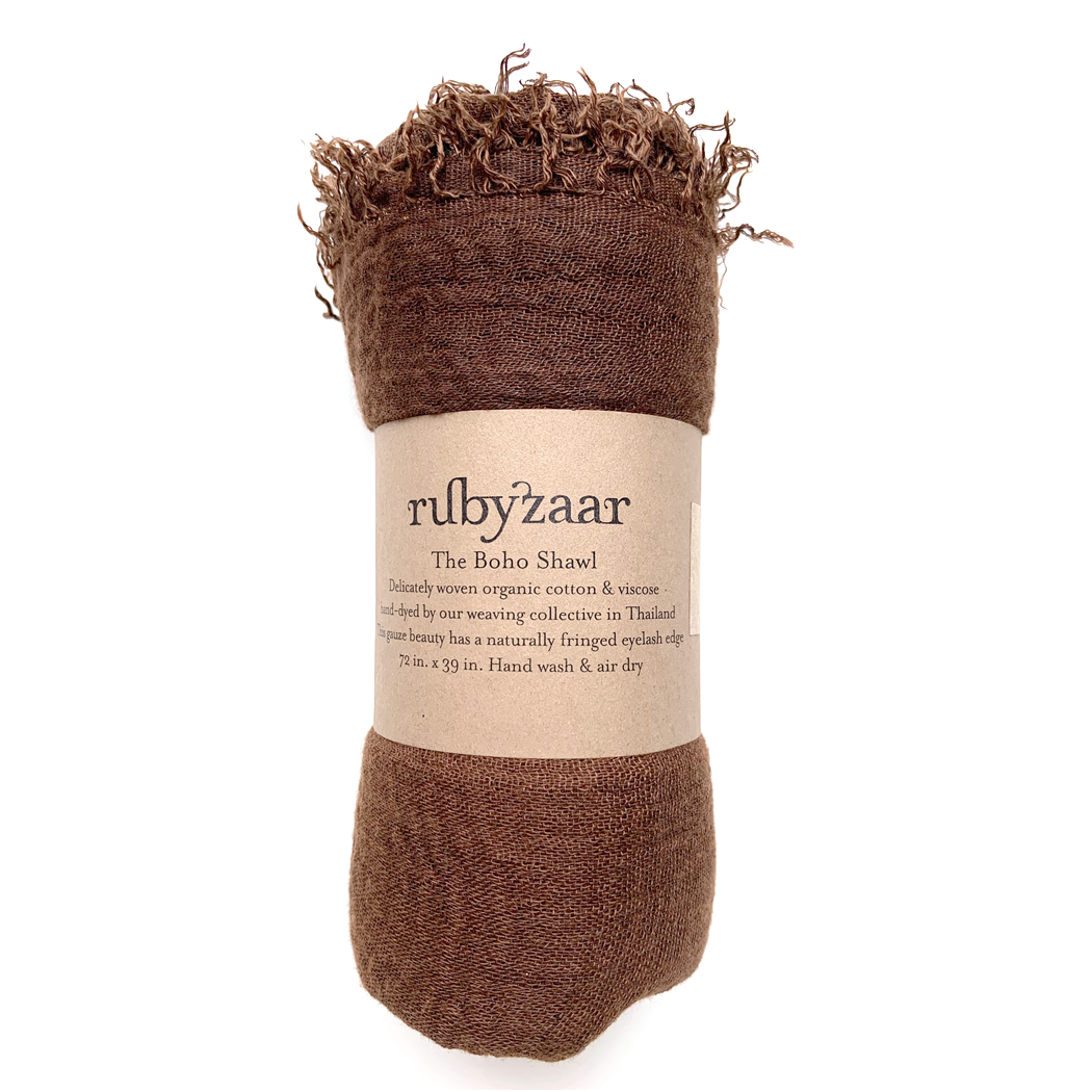 Rubyzaar - Boho Scarf - Espresso