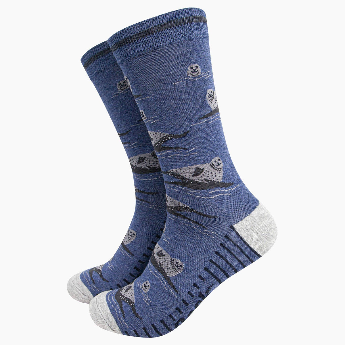 Sock Talk/Men&#39;s Bamboo Socks - Denim Blue, Seals