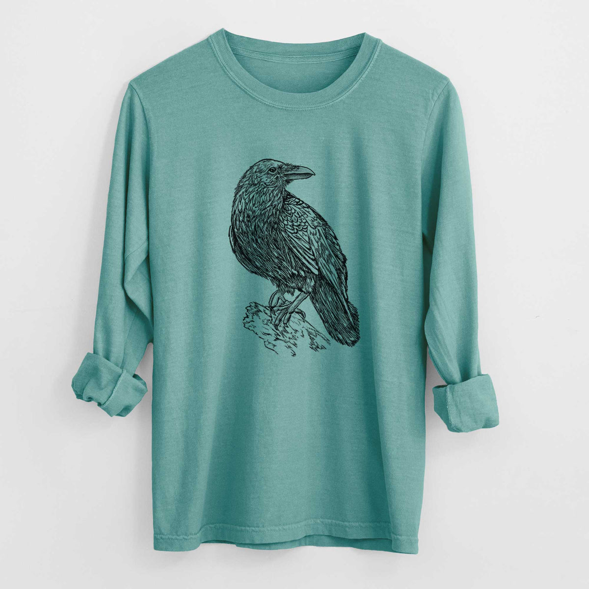 BeCause/Corvus corax - Common Raven - Heavyweight 100% Cotton Long Sleeve