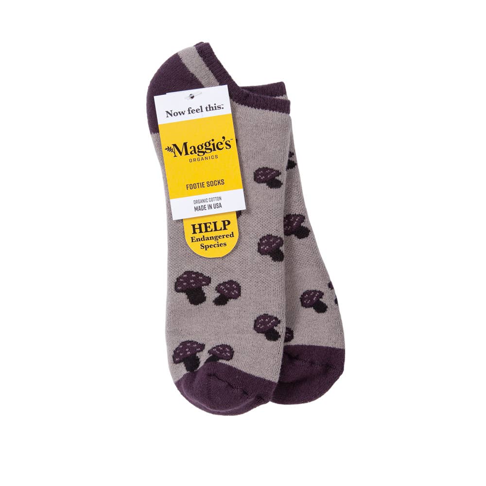 Maggie's Organics/Organic Cotton Mushroom Taupe Footie Socks