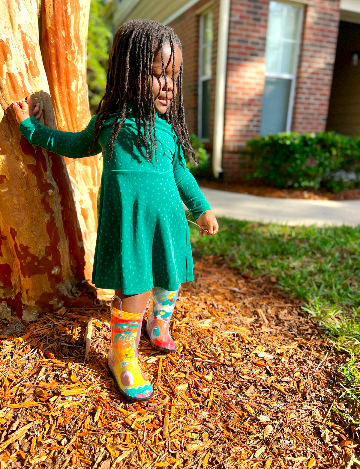 Pals/Christmas Trees Piney & Coco - Mismatched Non-Slip Kid Socks