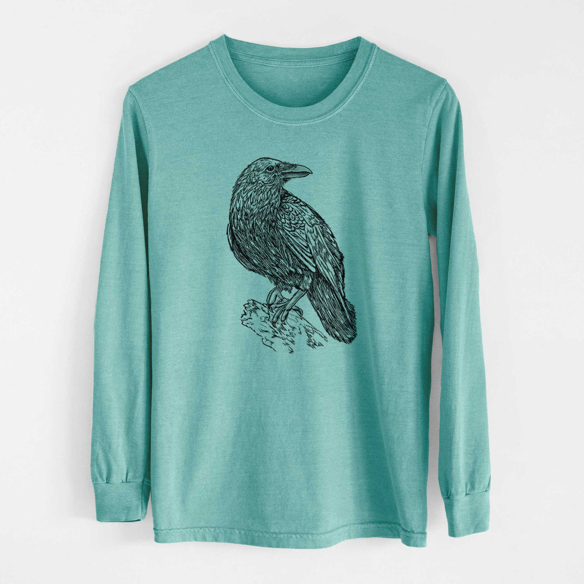 BeCause/Corvus corax - Common Raven - Heavyweight 100% Cotton Long Sleeve