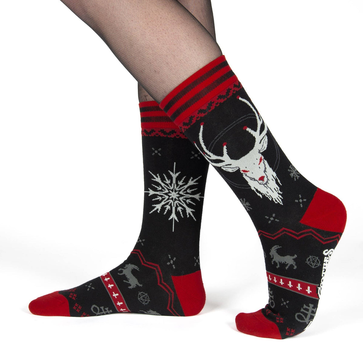 Foot Clothes/Beelzebuck Ugly Xmas Sweater Crew Socks