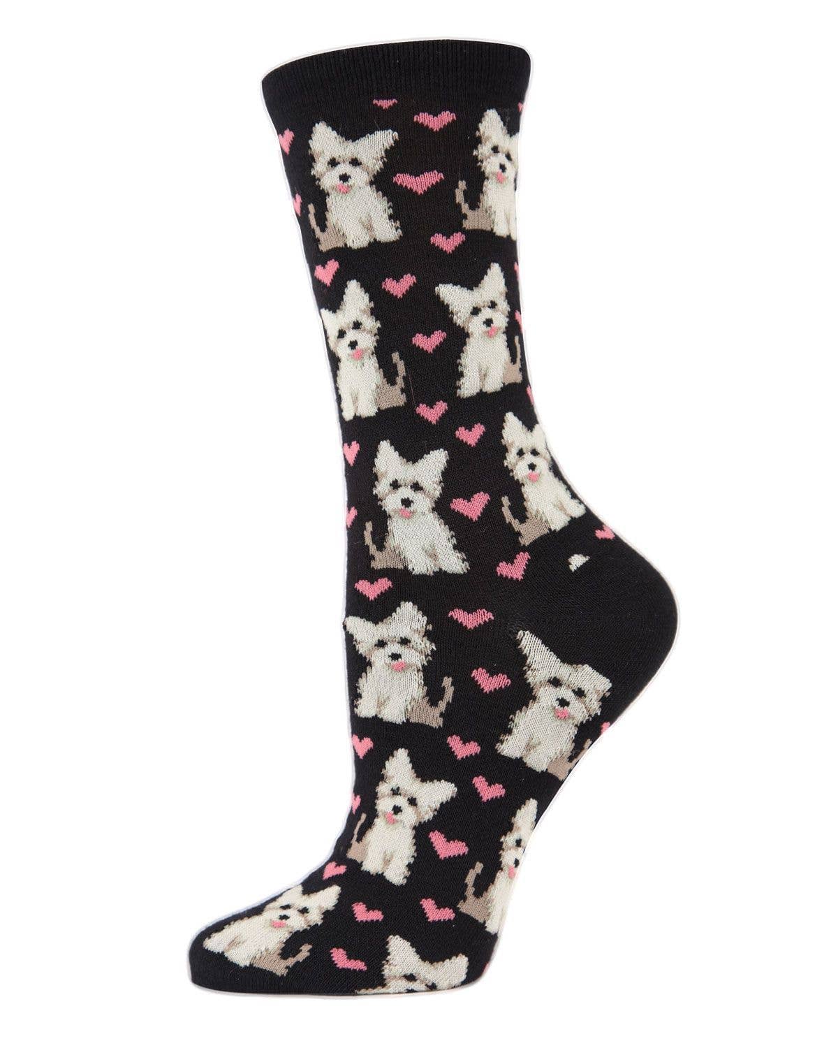 MeMoi Puppy Love Bamboo Crew Socks