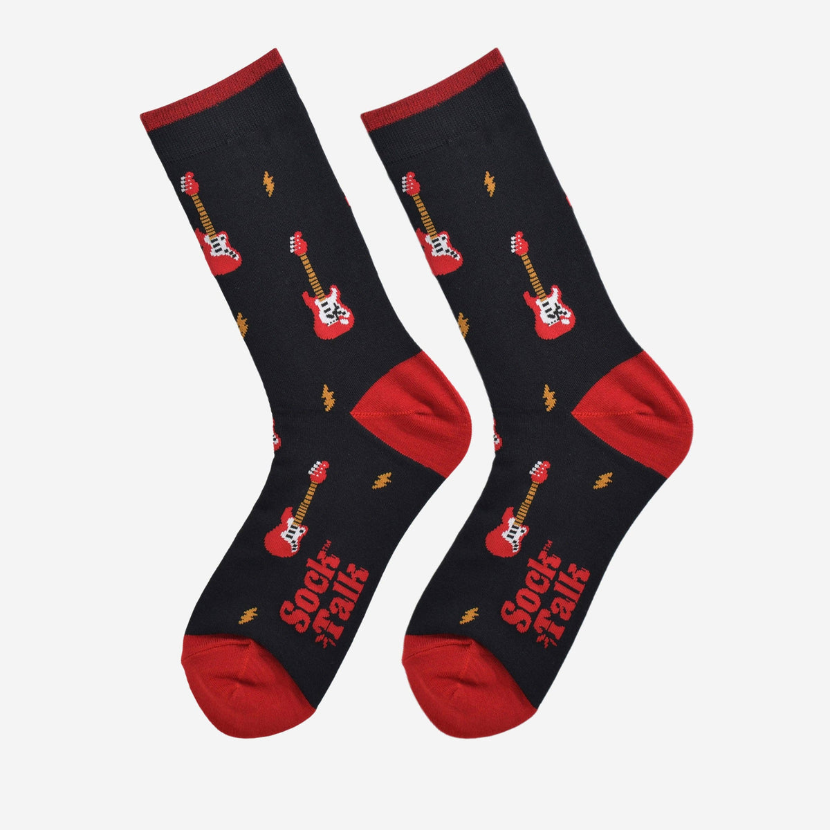 Sock Talk/Men&#39;s Bamboo Socks - Black/Red, Electric Guitar