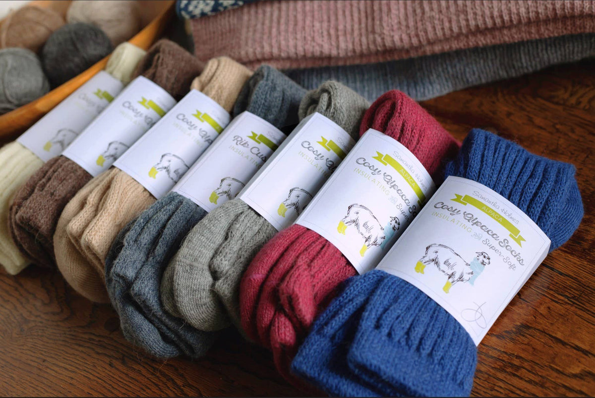 Cosy Alpaca Rib Knit Socks