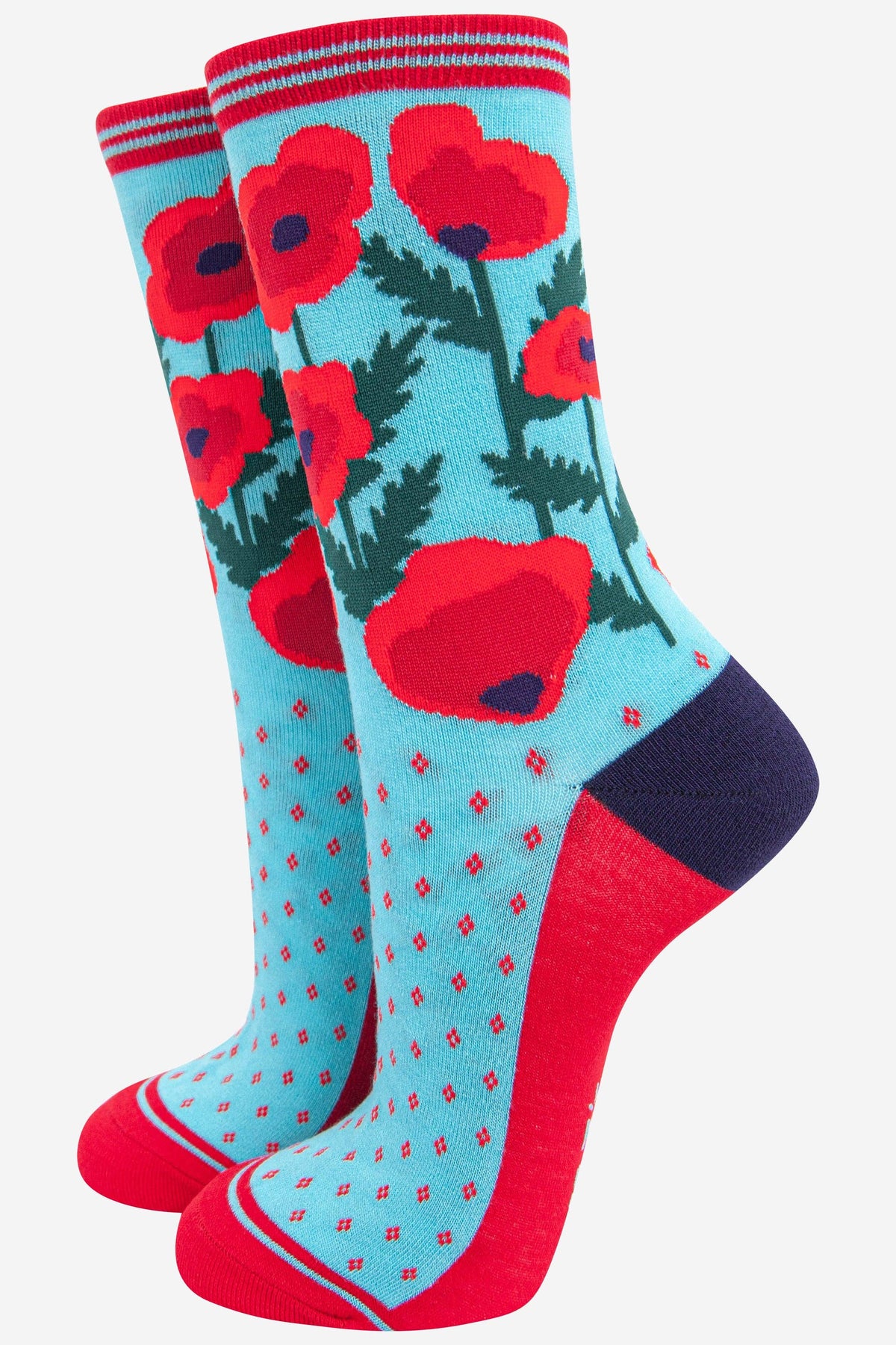 Sock Talk/Women&#39;s Poppy Print Bamboo Socks