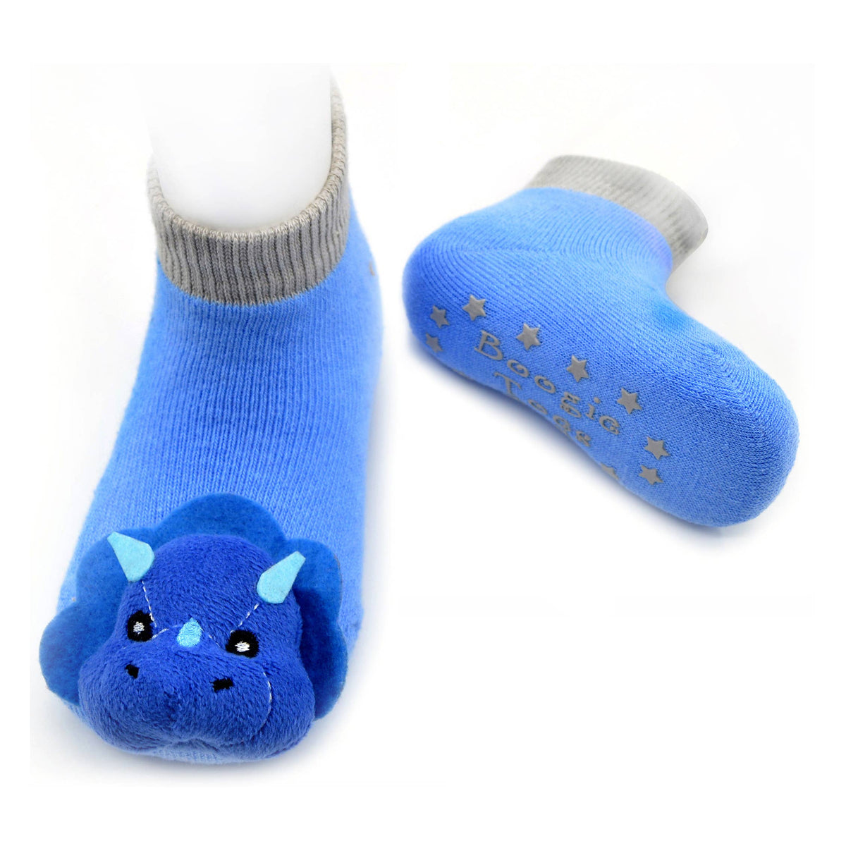 Piero Liventi/Blue Tricera Triceratops Dinosaur Boogie Toes Rattle Socks