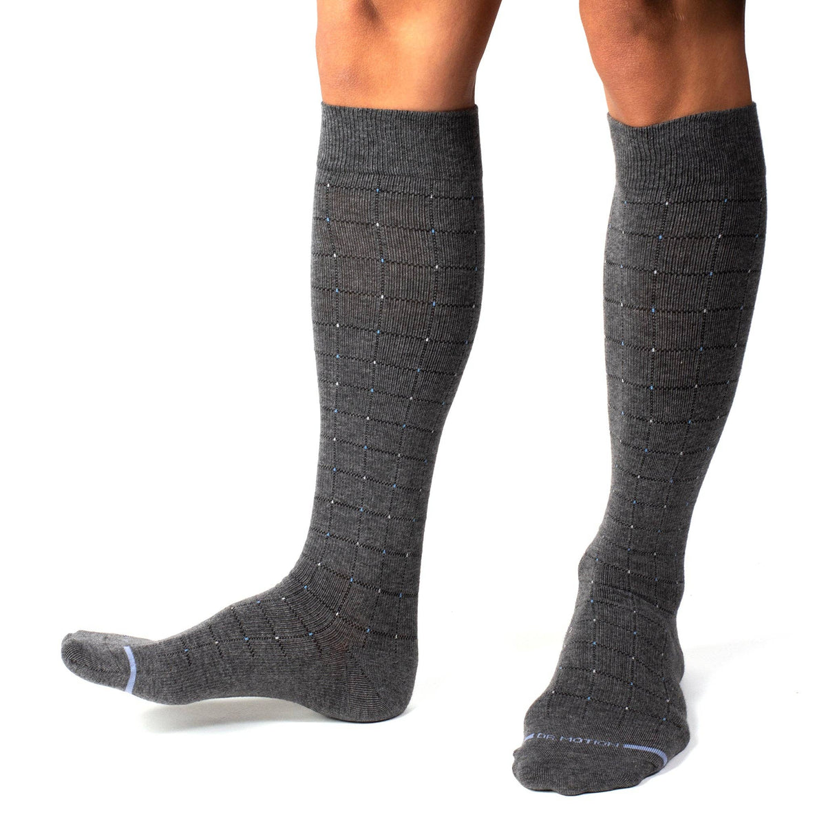 Dr. Motion/Pin Dot Grid | Knee-High Compression Socks For Men