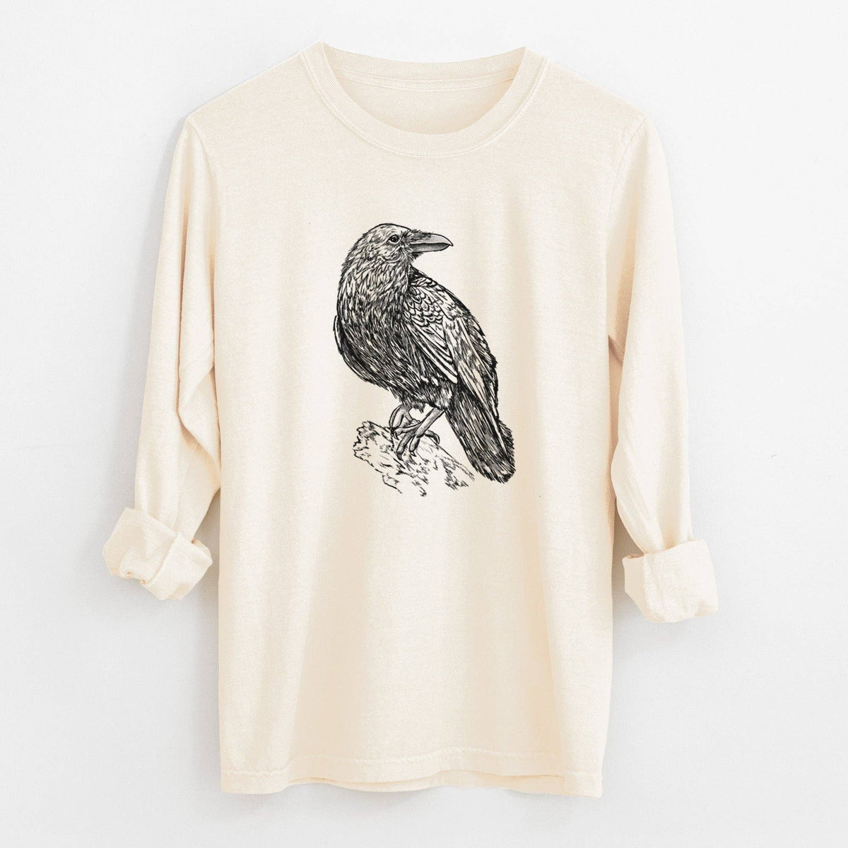 BeCause/Corvus corax - Common Raven - Heavyweight 100% Cotton Long Sleeve