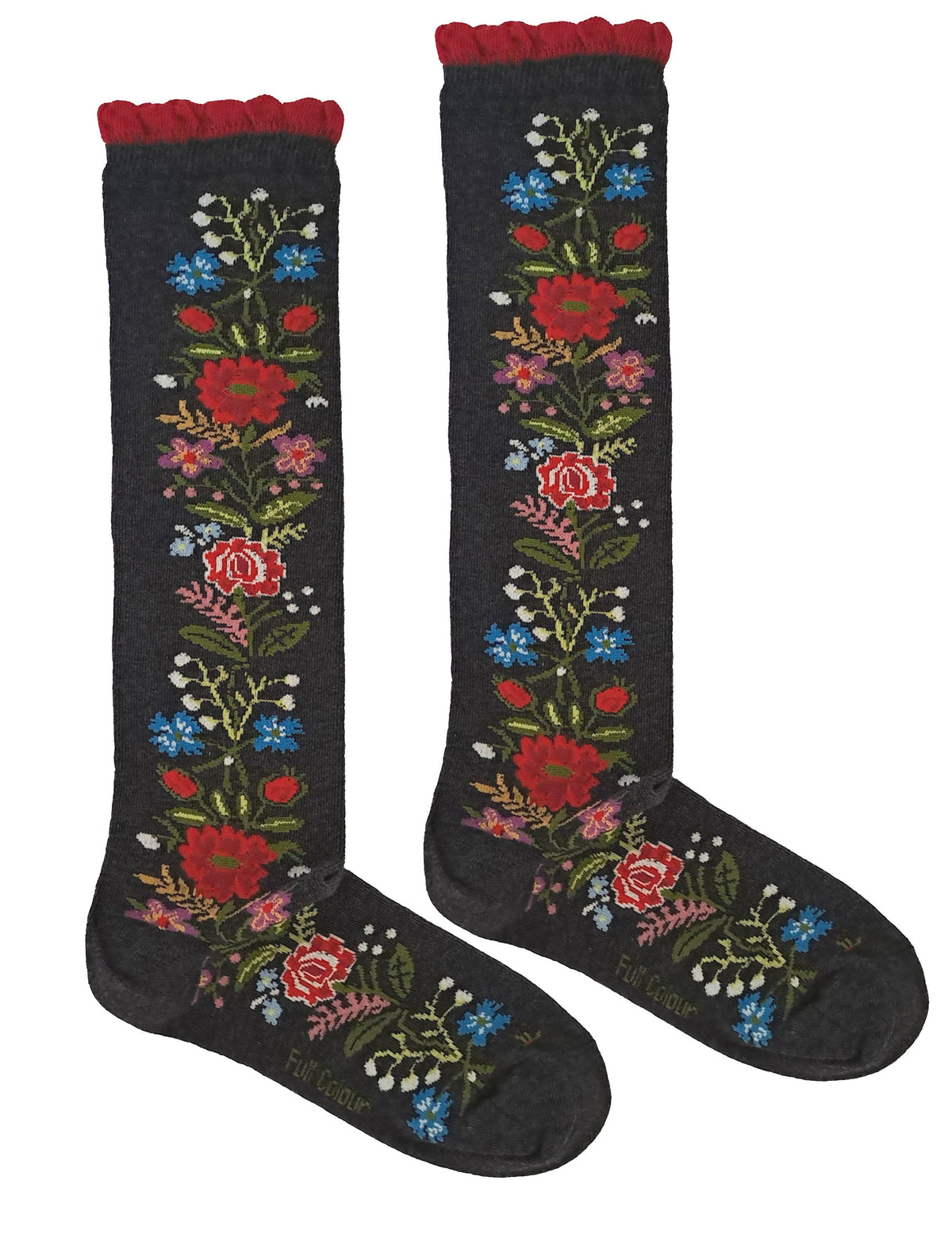 Full Colour/JAZMIN BLACK HIGH SOCK