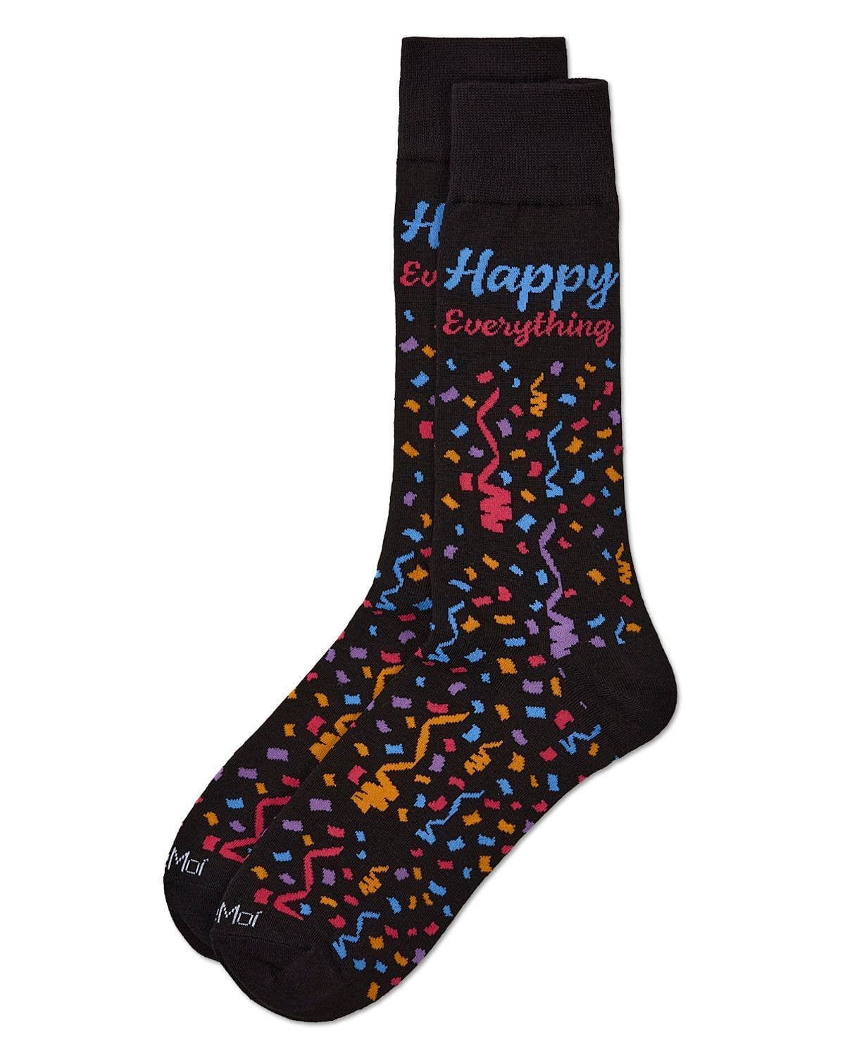 Memoi/Men's Happy Everything Rayon From Bamboo Crew Socks