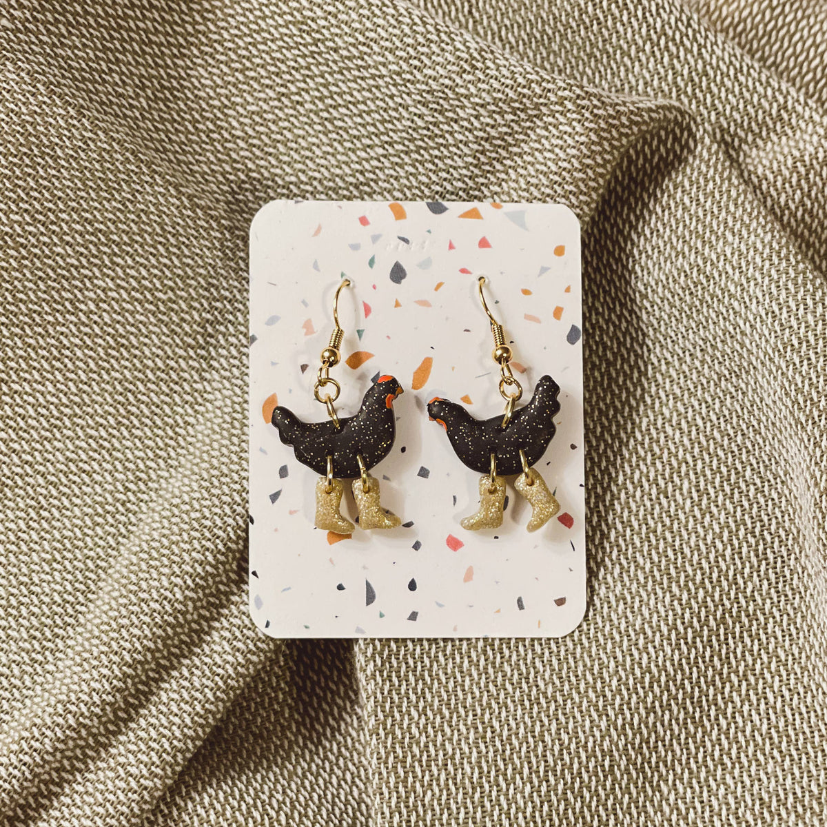 Sydni Carlson Art/Chickens with Boots Earrings