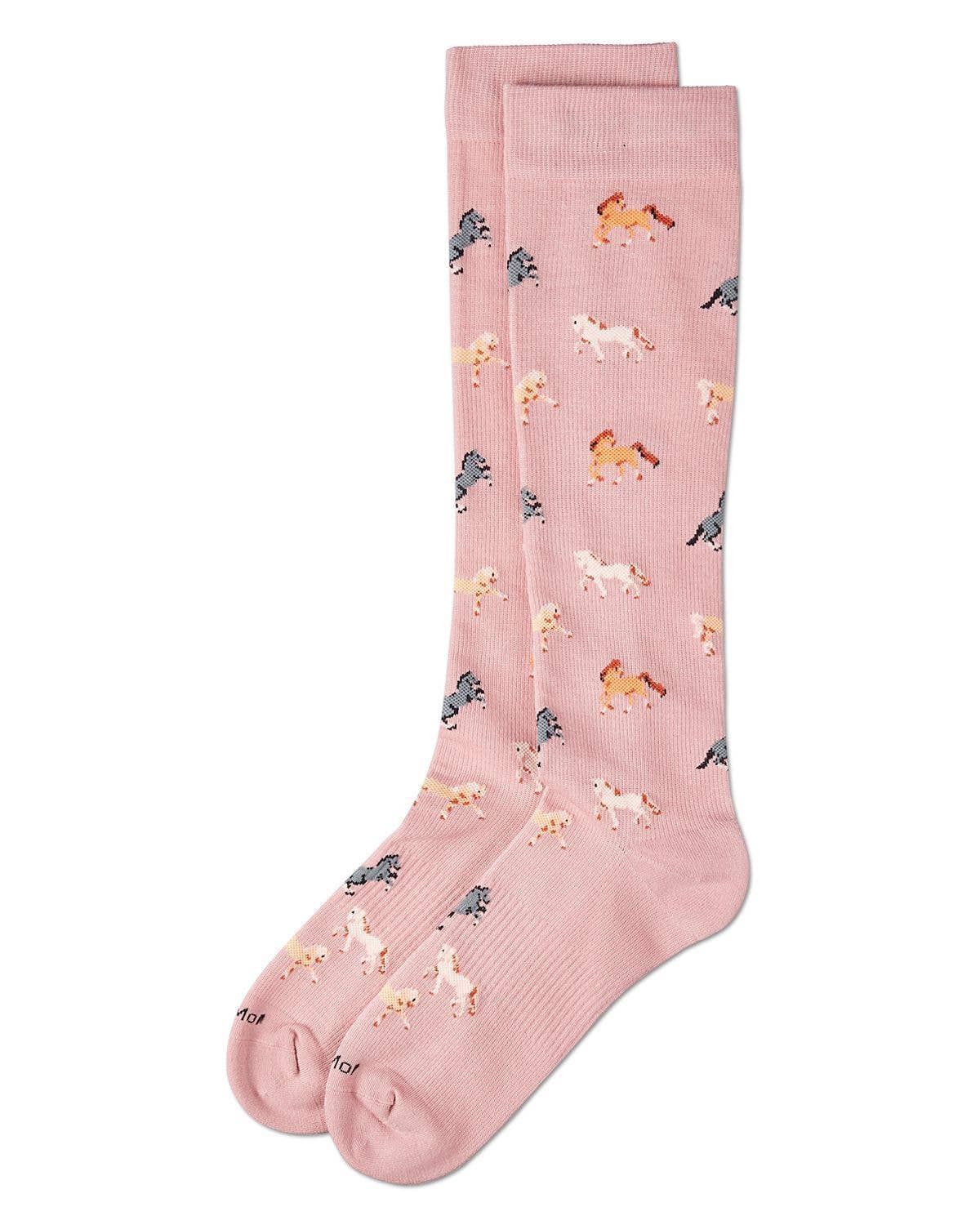 Memoi/Horses Cotton Compression Socks