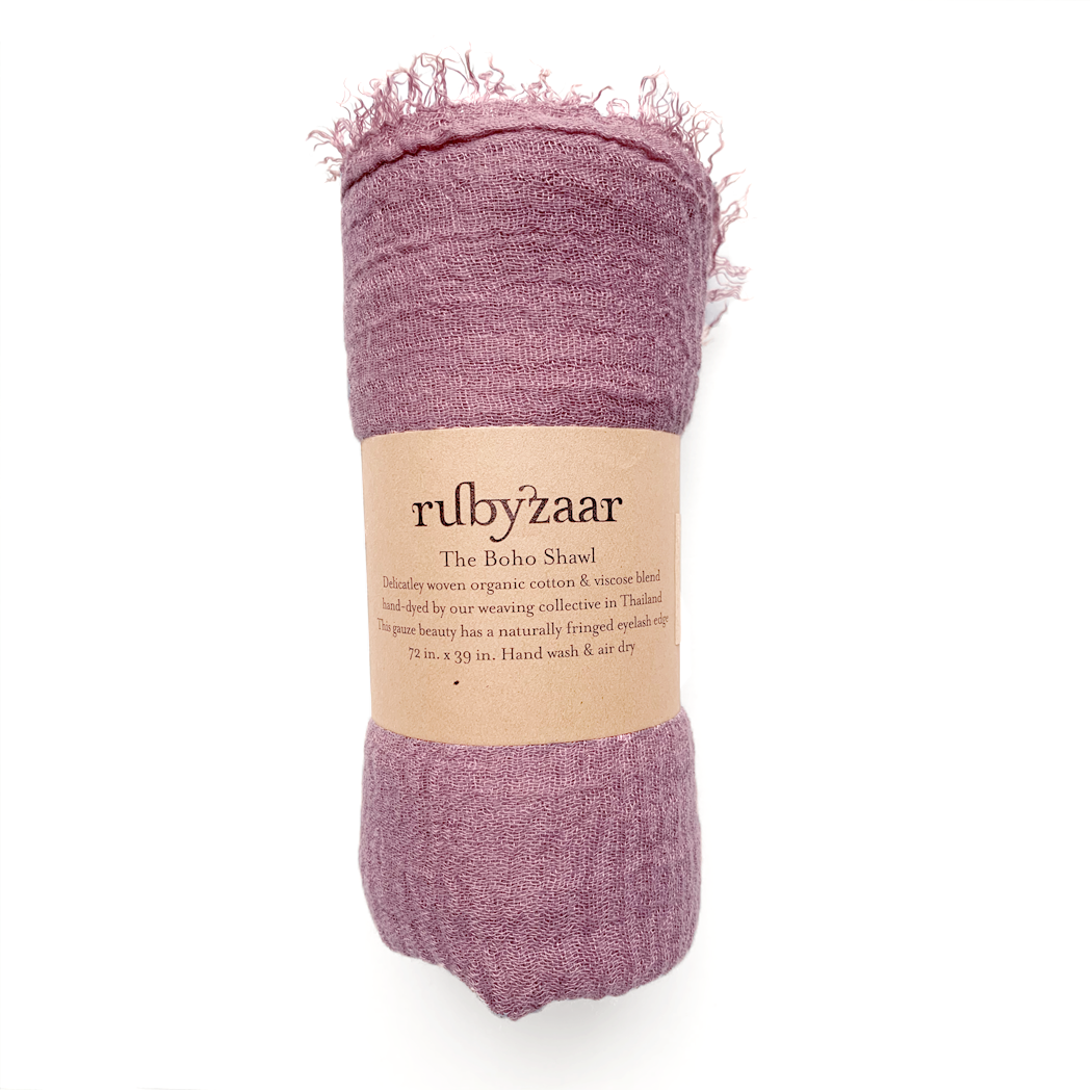 Rubyzaar - Boho Scarf - Mauve