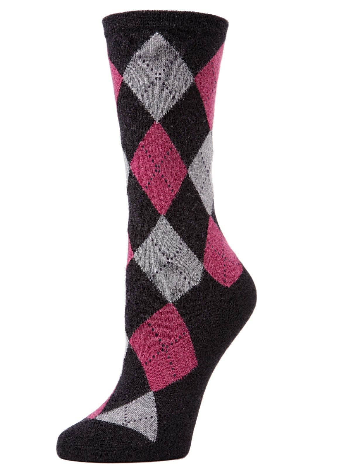 Memoi/Argyle Crew Socks
