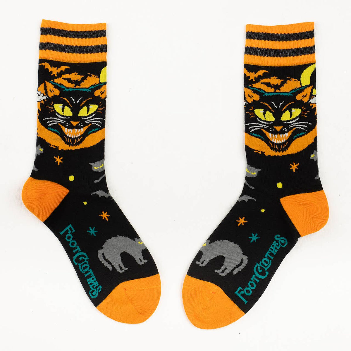 Foot Clothes/Vintage Black Cat Crew Socks