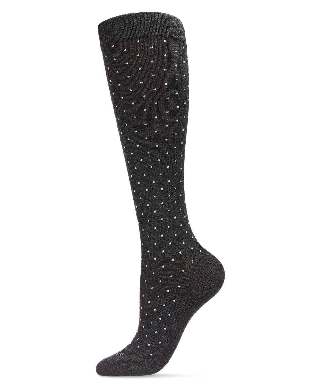 MeMoi/Swiss Dot Cotton Compression Socks