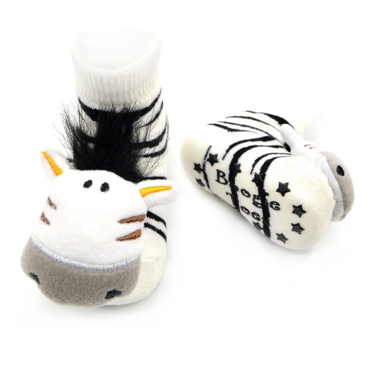 Liventi/Playful Zebra Boogie Toes Rattle Socks