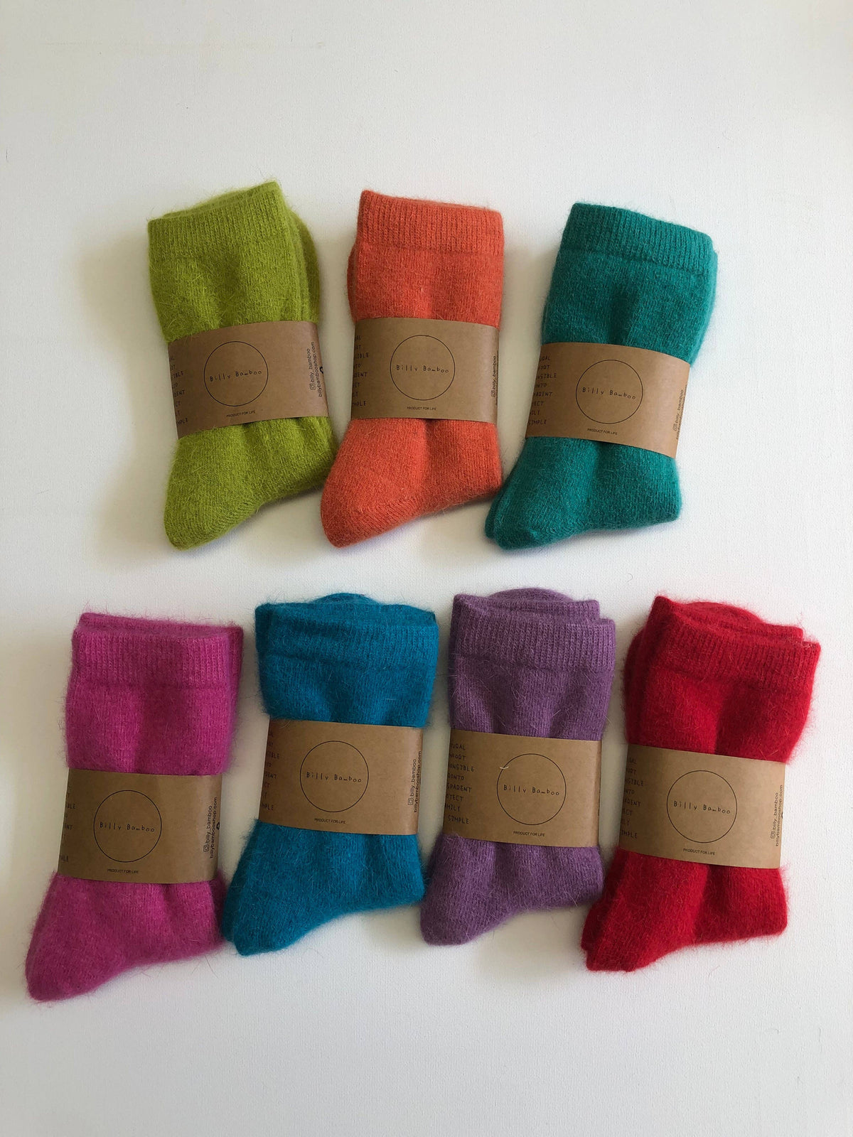 Billy Bamboo/FLUFFY ANGORA SOCKS - CRYSTALS