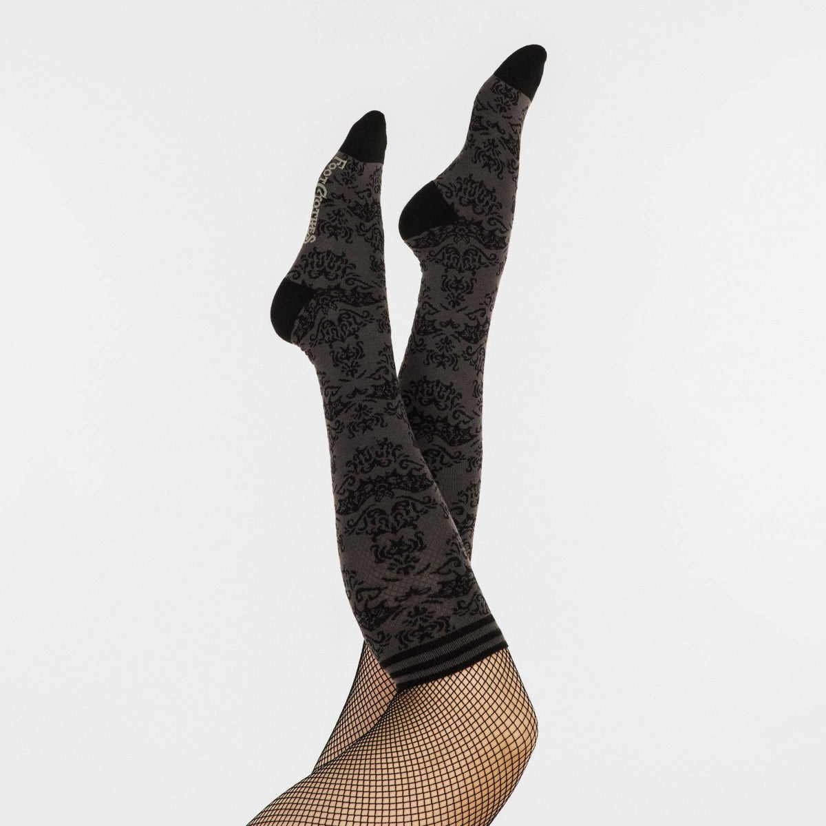 Foot Clothes/Bat Damask Knee High Socks