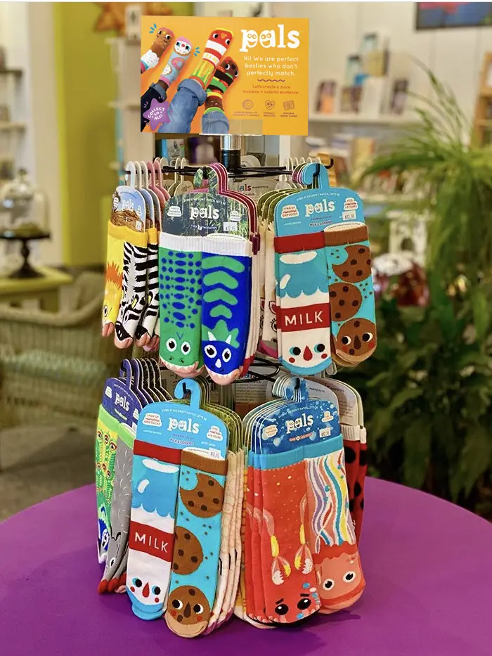 Pals/Christmas Trees Piney & Coco - Mismatched Non-Slip Kid Socks