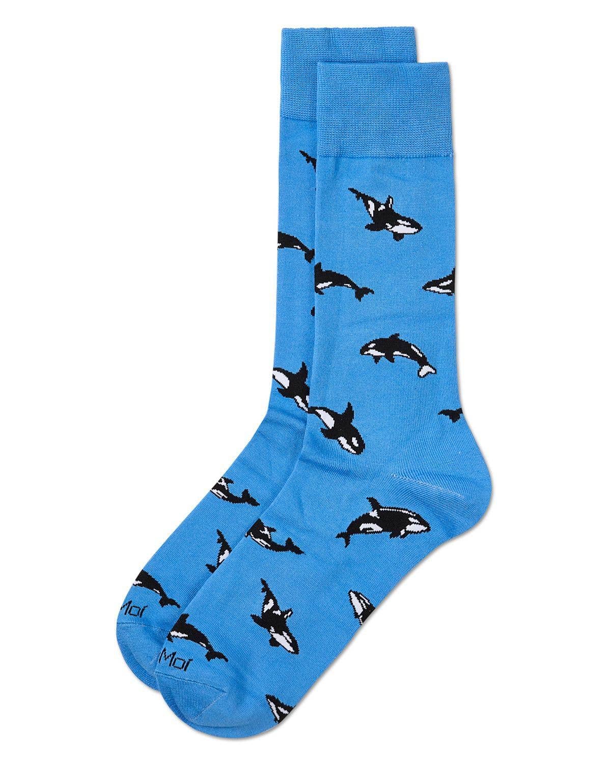 Memoi/Men's Whales Rayon From Bamboo Crew Socks