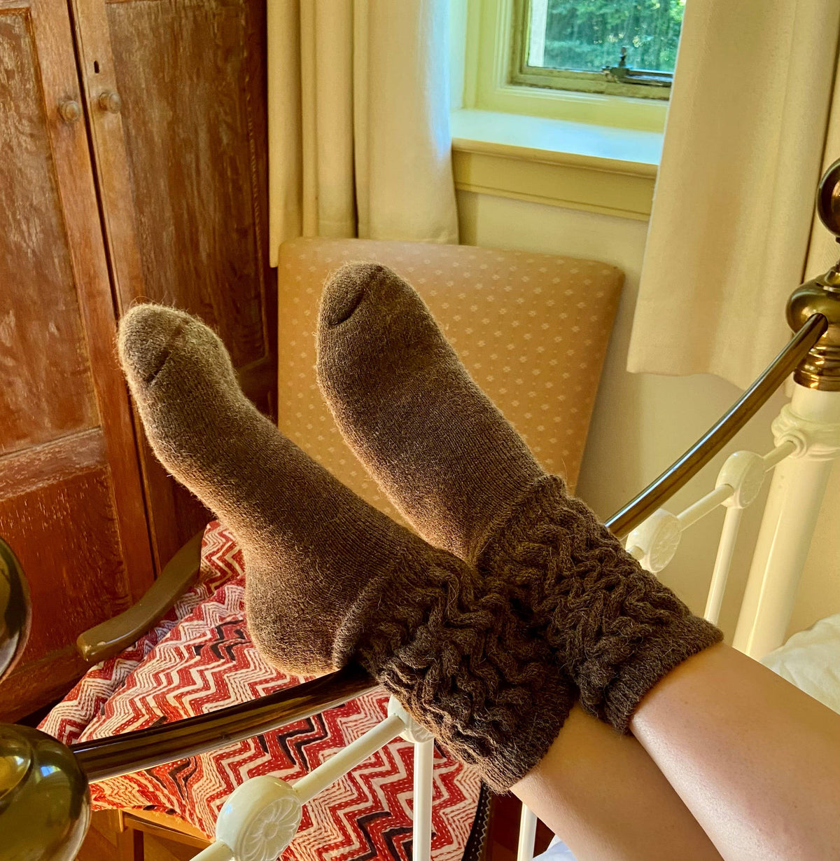 Cosy Alpaca Rib Knit Socks