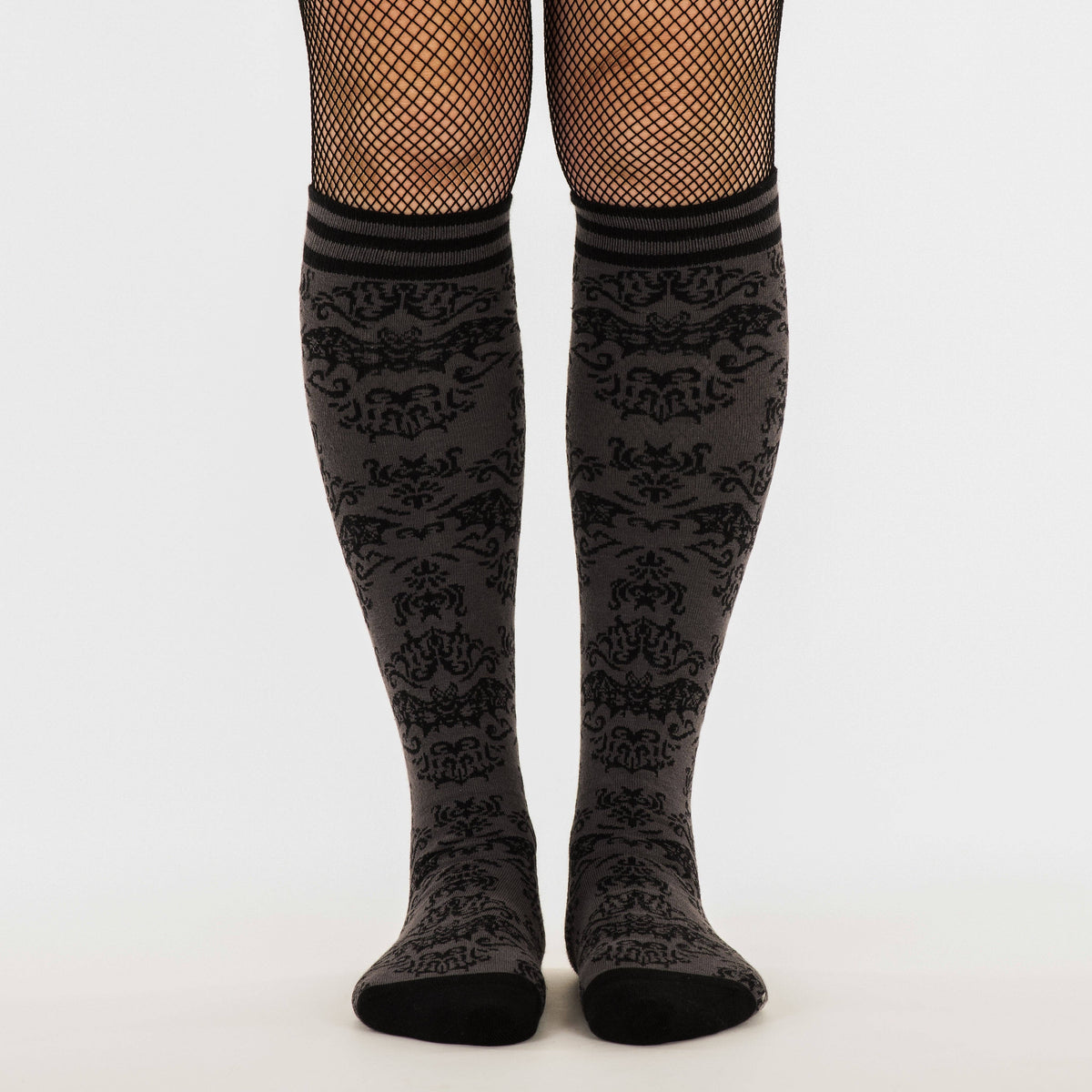 Foot Clothes/Bat Damask Knee High Socks